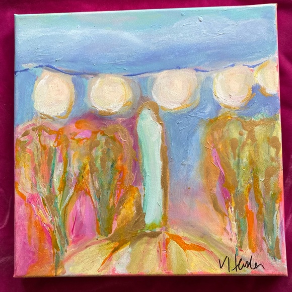 Enchanted Walk” An Original art Acrylic Painting 12”x12” Canvas - Picture 3 of 14